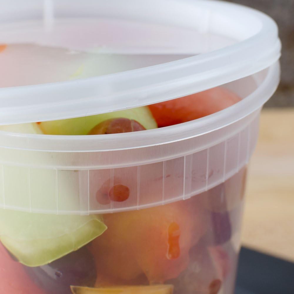 SunnyCare® SC32oz 32 oz.Microwavable Translucent Plastic Deli Container with Lid -(Case of 240)