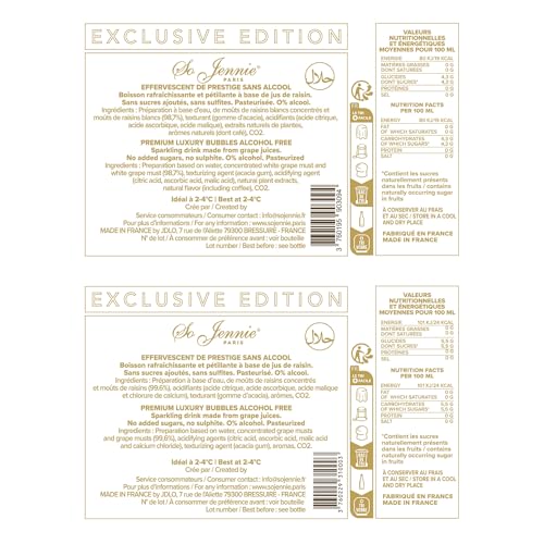 Halal Certified Wine Sampler 4 Bottles (25.4 Fl Oz Each) Lussory Merlot & Chardonnay, So Jennie Paris Rosé Sparkling & Blanc Dry (France & Spain)