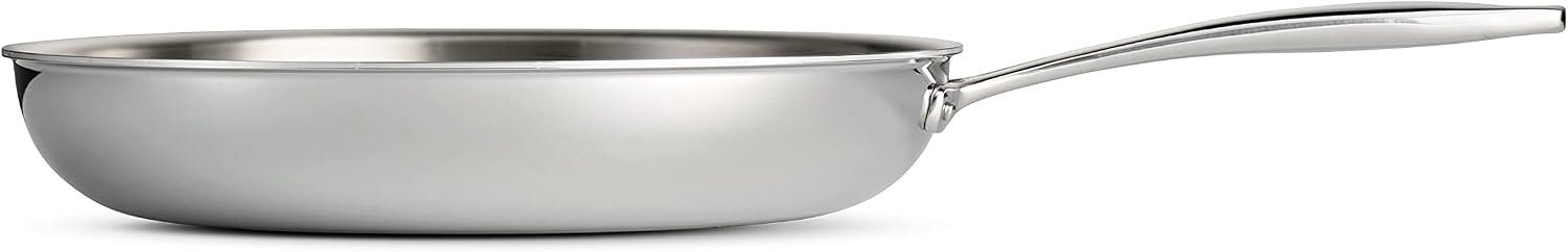 Tramontina Signature Tri-Ply Clad Stainless Steel 12-Inch Large Frying Pan | Induction-Ready Skillet, Dishwasher-Safe, NSF-Certified