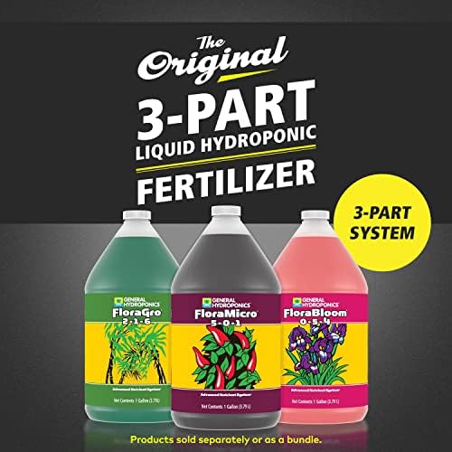 General Hydroponics FloraSeries Advanced Nutrient Fertilizer System, 3-Part Bundle with FloraMicro, FloraBloom and FloraGro, 16 oz.