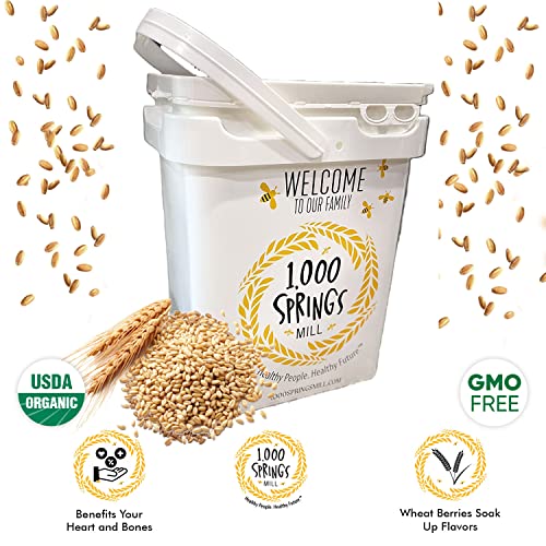 1000 SPRINGS MILL - Organic Hard Red Spring Wheat Berries - Used for Organic Flours, Cereals, Salads
