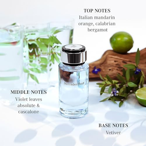 Mercedes Benz Cologne for Men - 4 Fl Oz - Eau De Toilette Perfume Spray for Man - Woody & Musky Scent - Luxury Long Lasting Fragrance with Notes Of