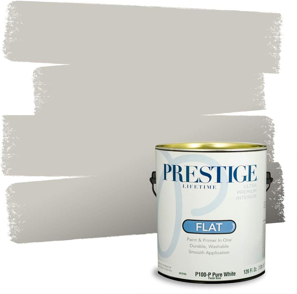 PRESTIGE Paints Exterior Paint and Primer In One, 1-Gallon, Satin, Comparable Match of Sherwin Williams* Black Magic*