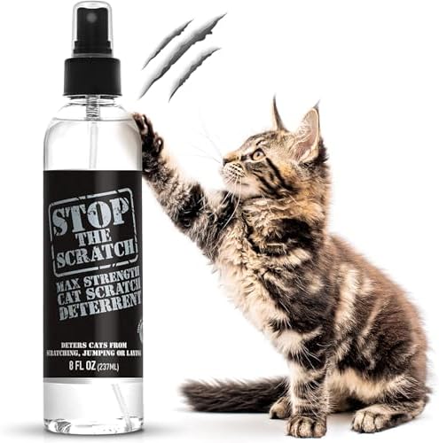 Stop the Scratch Cat Scratch Spray Deterrent – Rosemary Oil, 8 oz