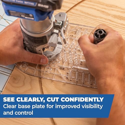Kreg Trim Router Circle Guide - Single Grip Handle for Stability - For 3-1/2" to 52" Diameter Circles - Compatible with Most Trim Routers