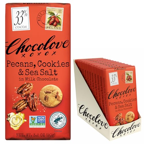 Chocolove Creamy Milk Chocolate Bars | 33% Cocoa | Crafted with Silky Premium Chocolate | Non-GMO, & Gluten-Free, 3.2 oz Bar (12 Pack)