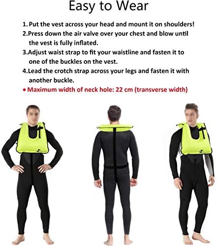 OMOUBOI Snorkel Vest for Adults Swim Vests Inflatable Snorkeling Jackets for Diving, Snorkeling, Swimming Safety (Suitable for 100-220 lbs)