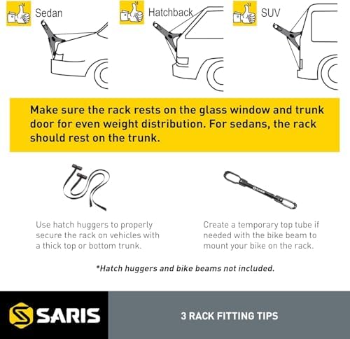 Saris Solo Bike Rack – Trunk Mount, 1-Bike Carrier for Cars & SUVs – Lightweight