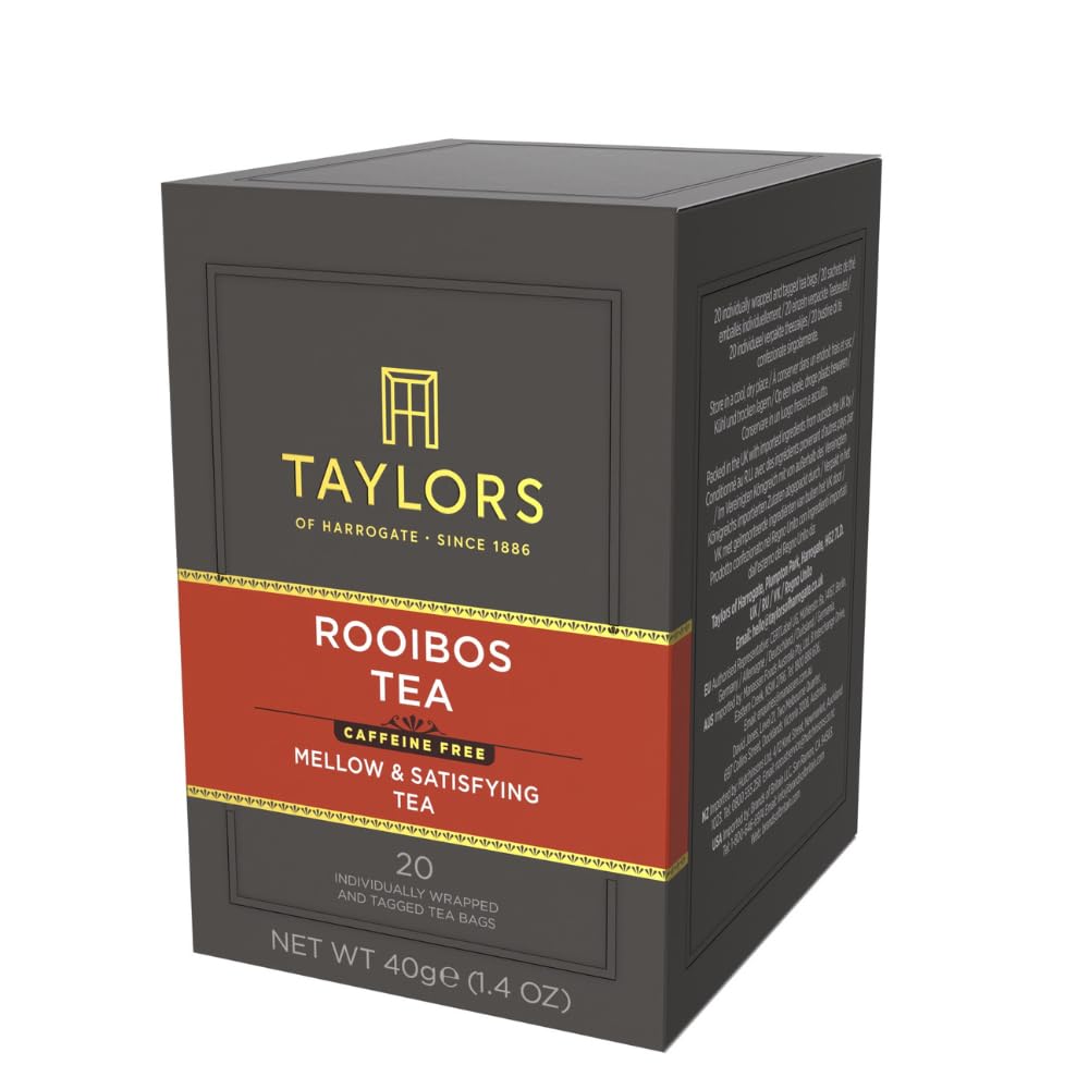 Taylors of Harrogate Green Tea with Lemon, Individually Wrapped Bags, 20 Count (Pack of 1), Citrussy, Mellow and Light, Caffeinated, Enjoy Hot or Iced, 20 Teabags
