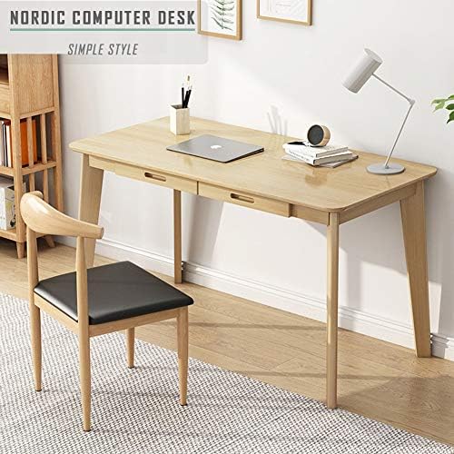IOTXY Solid Wood Writing Desk - Home Office Laptop Computer Table, Walnut