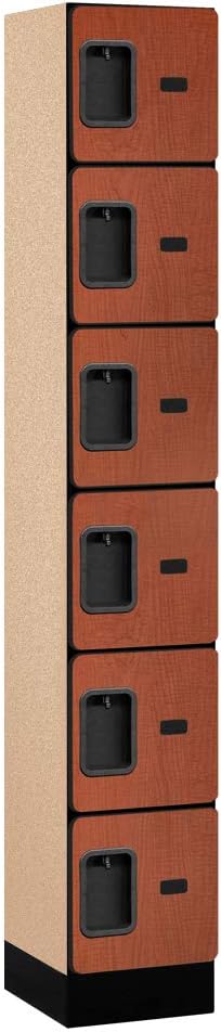 Salsbury Industries 36365MAH Six Tier Box Style Designer Wood Locker, 6' 3" x 15", Mahogany
