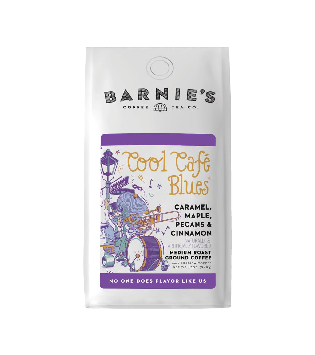 Barnie's Coffee English Salted Toffee Ground Coffee with Caramel, Molasses and Salted Creamy Butter Flavors, Medium Roasted Arabica Coffee Beans