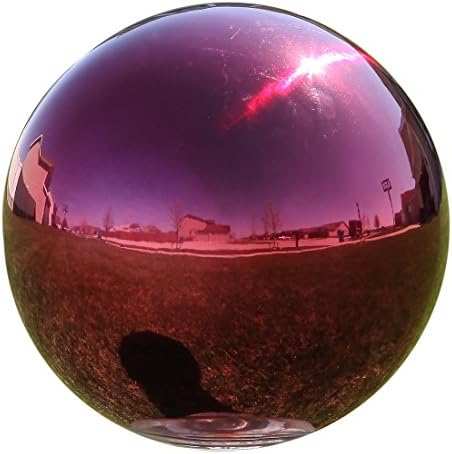 Lily's Home 12 Inch Stainless Steel Gazing Globe Mirror Ball, Colorful and Shiny Addition to Any Garden or Home, Ideal As a Housewarming Gift, Silver