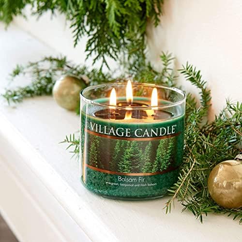 Village Candle Balsam Fir 14 oz Bowl Scented Candle, Medium, Green