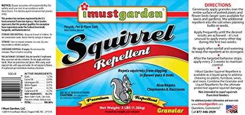 I Must Garden Squirrel Repellent: Stops Digging in Gardens/Pots/Beds - 3lb