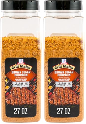 McCormick Grill Mates Brown Sugar Bourbon Seasoning, 27 oz - One 27 Ounce Container of Brown Sugar Bourbon Seasoning Made of Molasses, Red Bell Peppers, and More for Steak, Poultry, and Vegetables