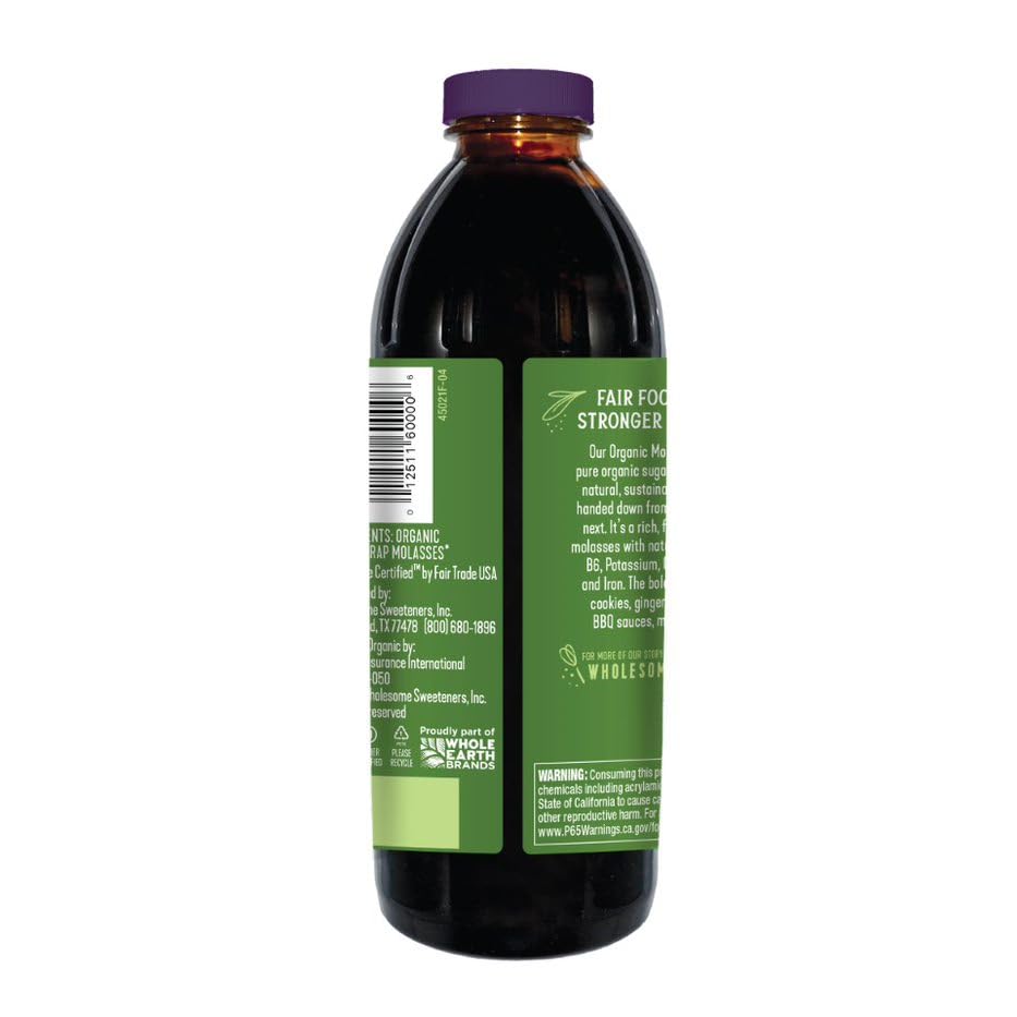 Wholesome FT Organic Molasses 32oz Bottle, 1-Pack