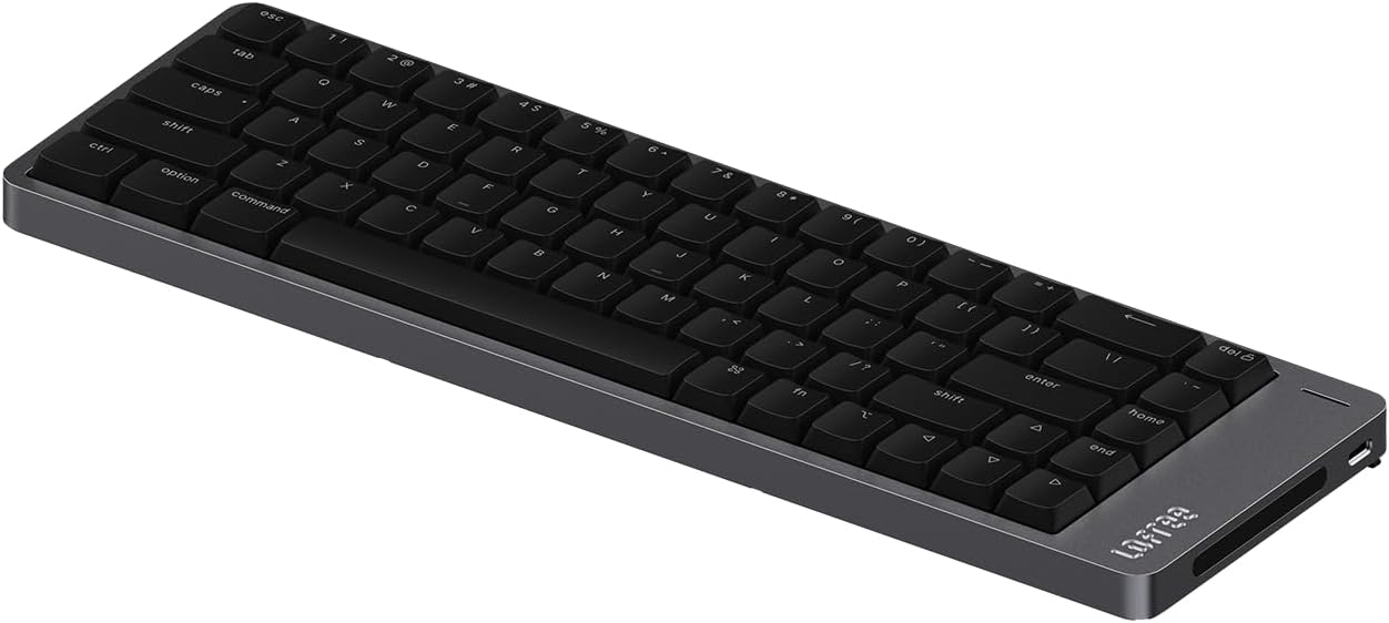 LOFREE Flow2 Low-Profile Mechanical Keyboard, CNC Aluminum Body with Gasket Mount, Tri-Mode Wireless, Hot-Swappable & VIA Compatible, Side Touch Bar, for Mac/Windows (Space Gray, 84 Keys)
