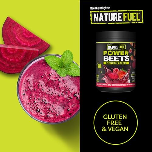 SlimFast Nature Fuel Power Beets Powder, Delicious Mixed Berry, 60 Servings | Concentrated Superfood Supplement, Non-GMO