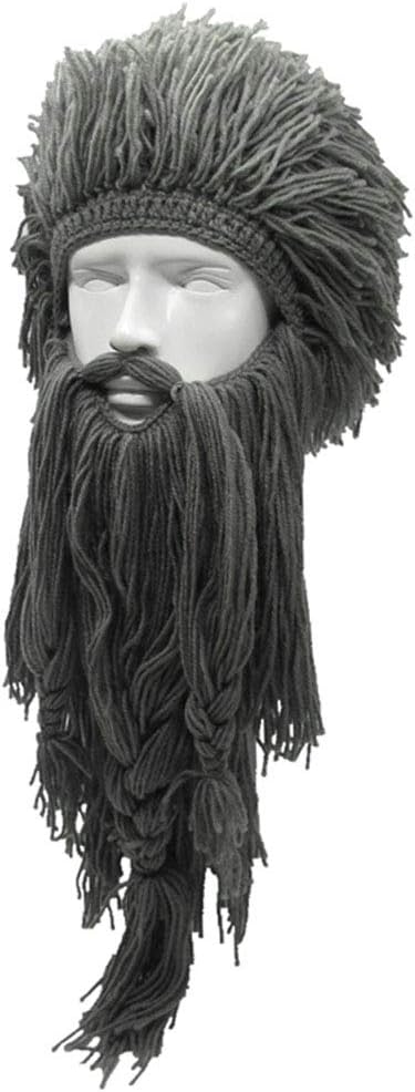 Creative Barbarian Knit Beard Hat Funny Knit Cap Wig Beanie Hats