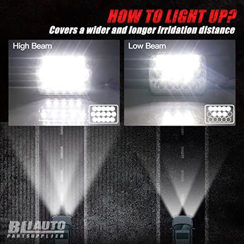 5x7 LED lights Dot Approved Rectangle 7x6 LED 2PCS with Hi/Low Sealed Beam For Trucks Jeep Cherokee XJ Ford Van Replacement 6054 H5054