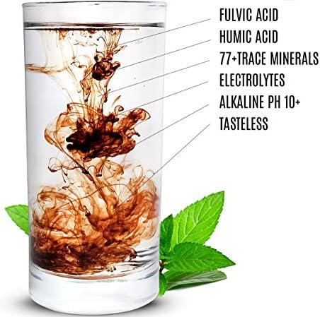 Fulvic Acid Trace Mineral Drops with Electrolytes - 77 Trace Minerals - 180 Servings - Restore Electrolytes, Improve Gut Health