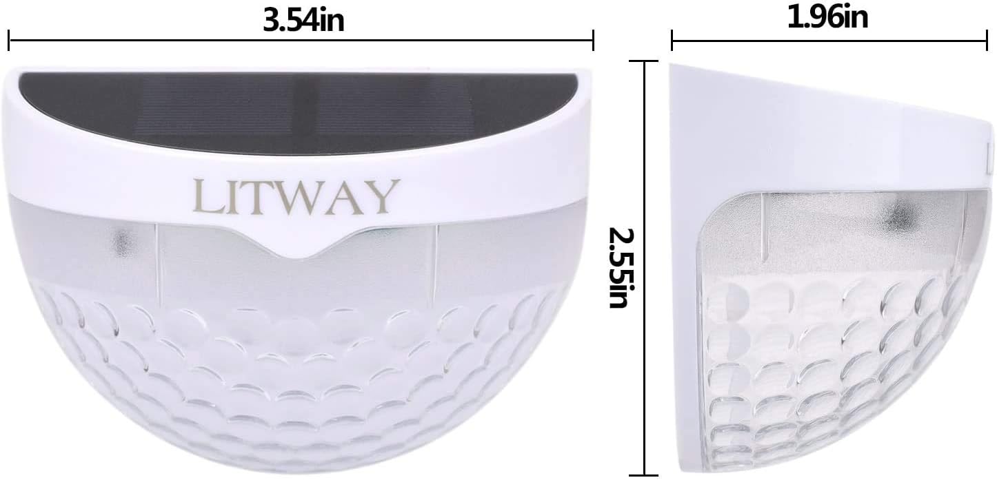 KBP Solar Fence Lights Outdoor Decorative Garden Lights Waterproof Wall Lights for Patio, Yard, Stairway (White)