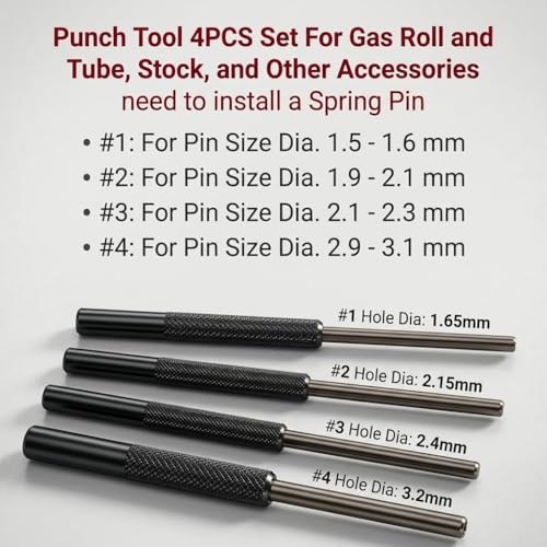 Gotical 4 -Pieces Roll Pin Punch Set and with Free Pivot Pin - Pieces Bolt Catch Install for Automotive, Watch Repair