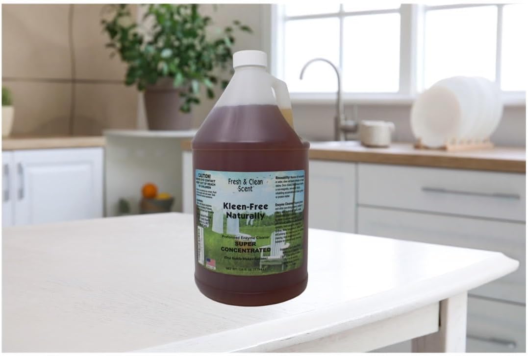 Naturally Preformed Enzyme Cleaner, Enzyme Solution, Multi-Purpose Cleaner, Laundry Additive and More - Concentrate - Original Scent - 128oz (1 Gallon)