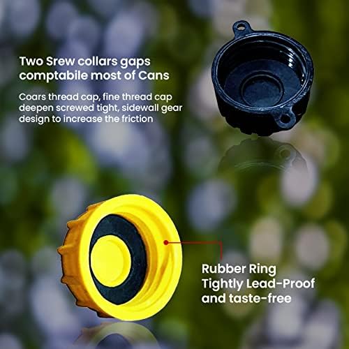 KP KOOL PRODUCTS Gas Can Cap Replacement - Solid Base (1-Coarse and 1-Fine Thread) - Fits Most 1/2/3/5 Gallon Gas Cans - 1-3/4" Cap