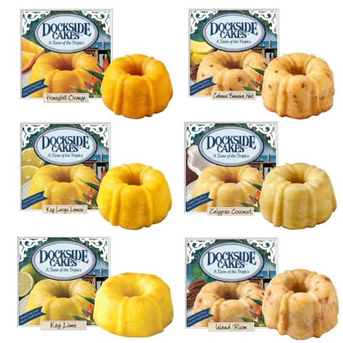 Dockside Market Tropical Mini Sampler Cakes - All natural- Fruit Cakes Combo perfect for Birthday, Gift Basket