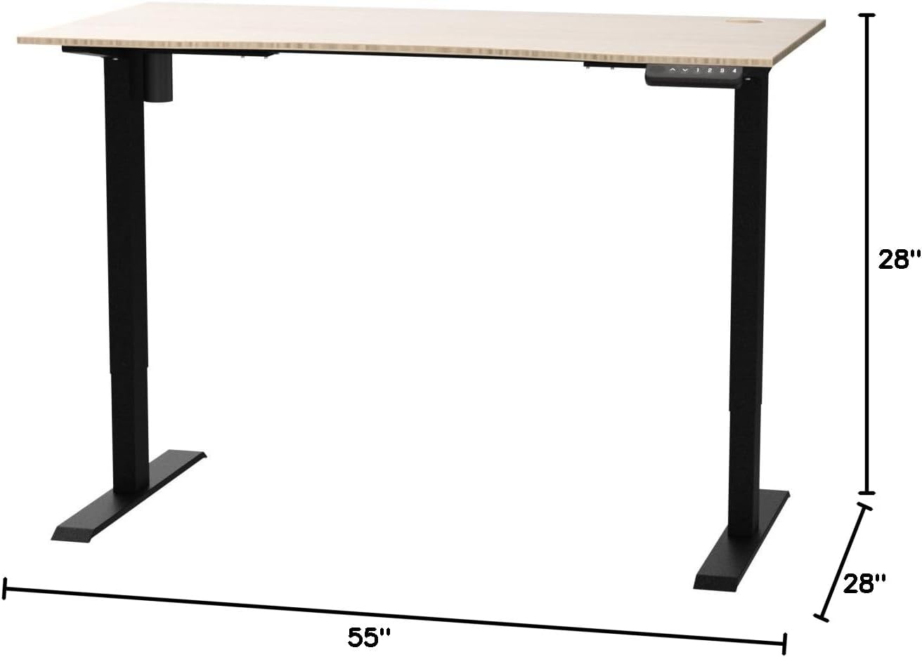 FLEXISPOT EN2 48"x24" Standing Desk with Power Strip Bundle, Black