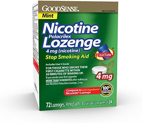 GoodSense Nicotine Polacrilex Lozenge 2 mg (Nicotine), Mint Flavor, Stop Smoking Aid; Quit Smoking with Nicotine Lozenge, 72 Count