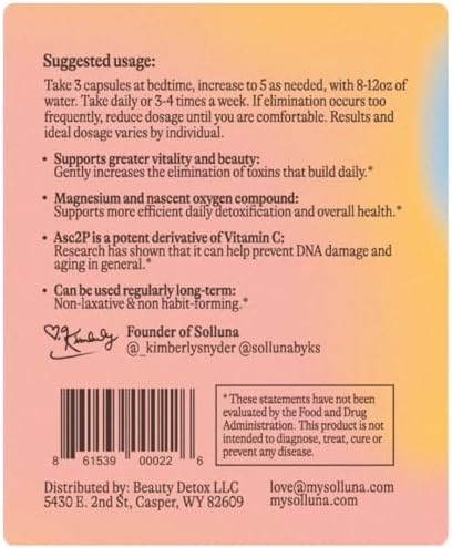 Detoxy by Solluna — Oxygenated Magnesium Oxide Colon Cleanse with Asc2P — Natural