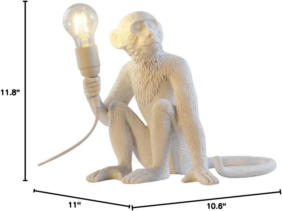 Golden Monkey Table Lamp, LongTN LED Resin Sitting Monkey Lighting