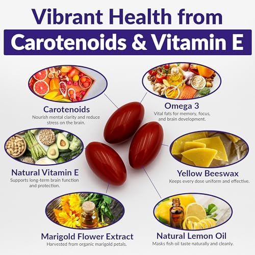 Memory Health Omega 3 - Carotenoids and Vitamin E, For Mental Focus