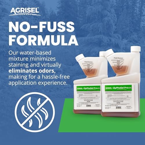 Agrisel GlyPhoSel Pro Weed Killer, Easy Mixing, Pet Safe, 128 Ounces | Tackles Hard-to-Kill Weeds, Low-Odor