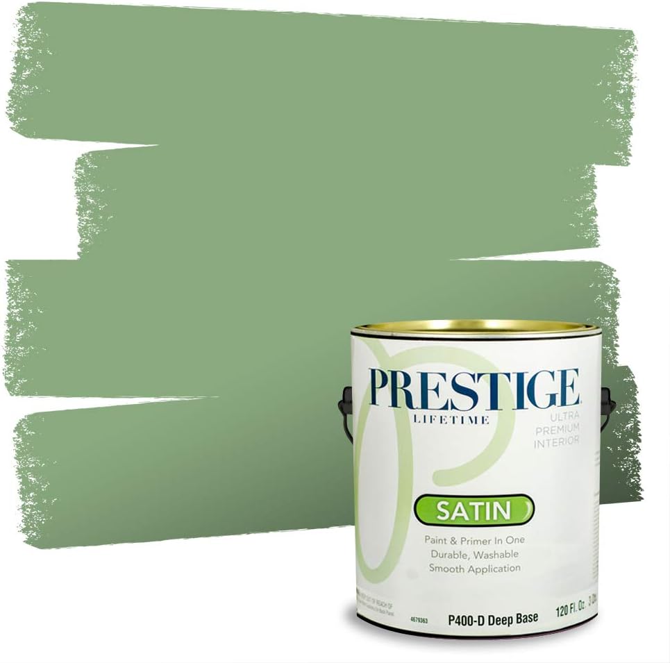 PRESTIGE Paints Exterior Paint and Primer In One, 1-Gallon, Semi-Gloss, Comparable Match of Sherwin Williams* Shamrock*
