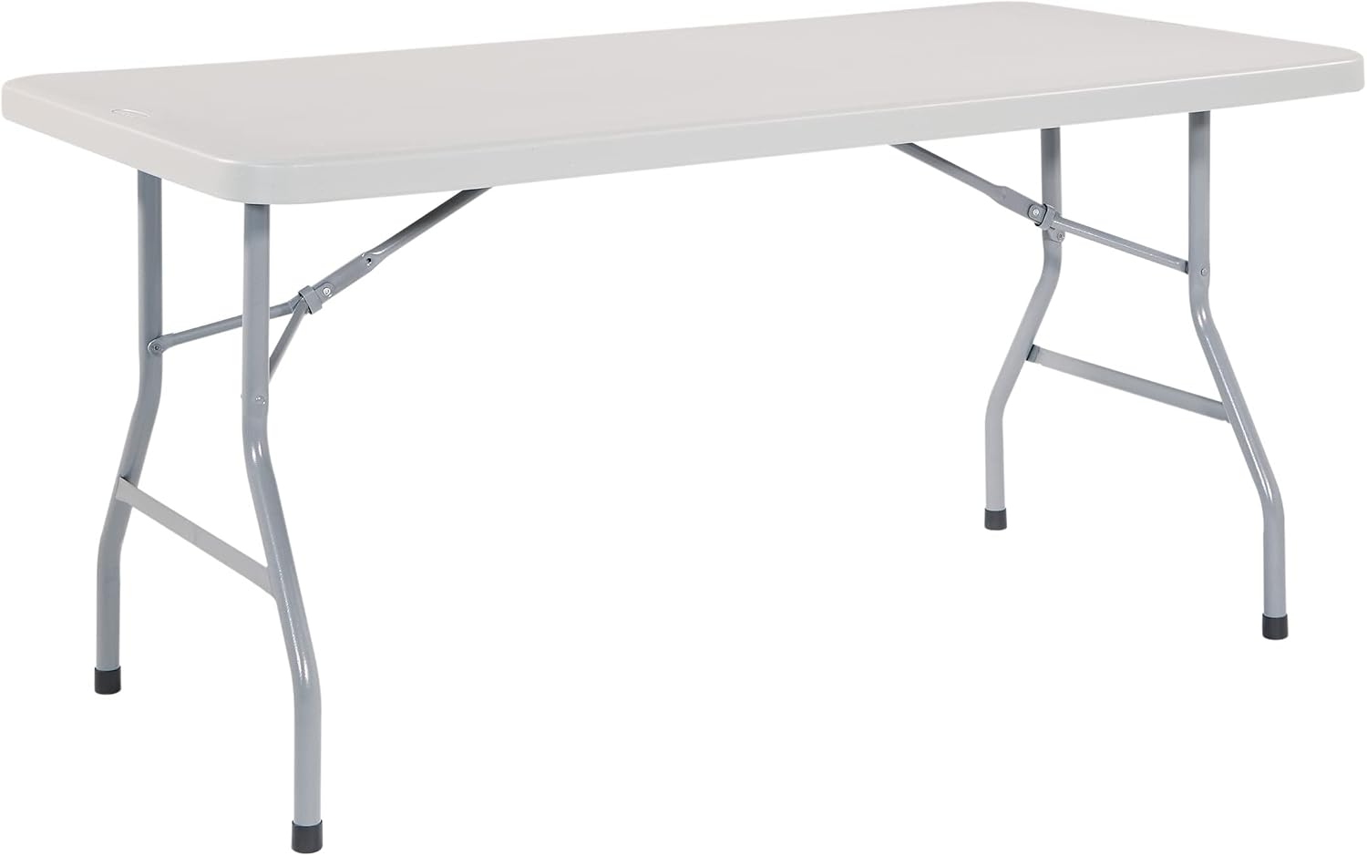 Office Star Resin Multipurpose Rectangle Folding Table for Indoor or Outdoor Use, 5 Feet Light Gray