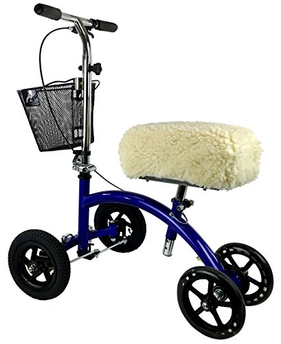 KneeRover Deluxe Plush Synthetic Sheepskin Knee Scooter Pad Cover Cushion | Knee Rover Pad Accessory, Thick Comfortable Foam Padding, Fits Most Models