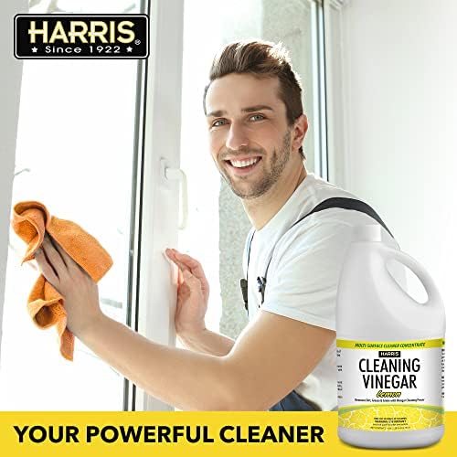 Harris Multi-Purpose Vinegar Household Surface Cleaner, Orange Scent, 128oz, Easy Pour Funnel Included