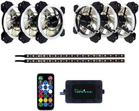 Apevia ST4-RGB Spectra 120mm Silent RGB Fan 4-Pack with Remote Control