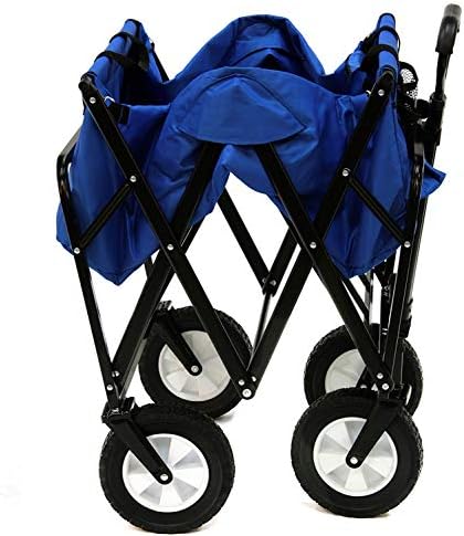 Mac Sports Heavy Duty Steel Frame Collapsible Folding 150 Pound Capacity Outdoor Camping Garden Utility Wagon Yard Cart, Red