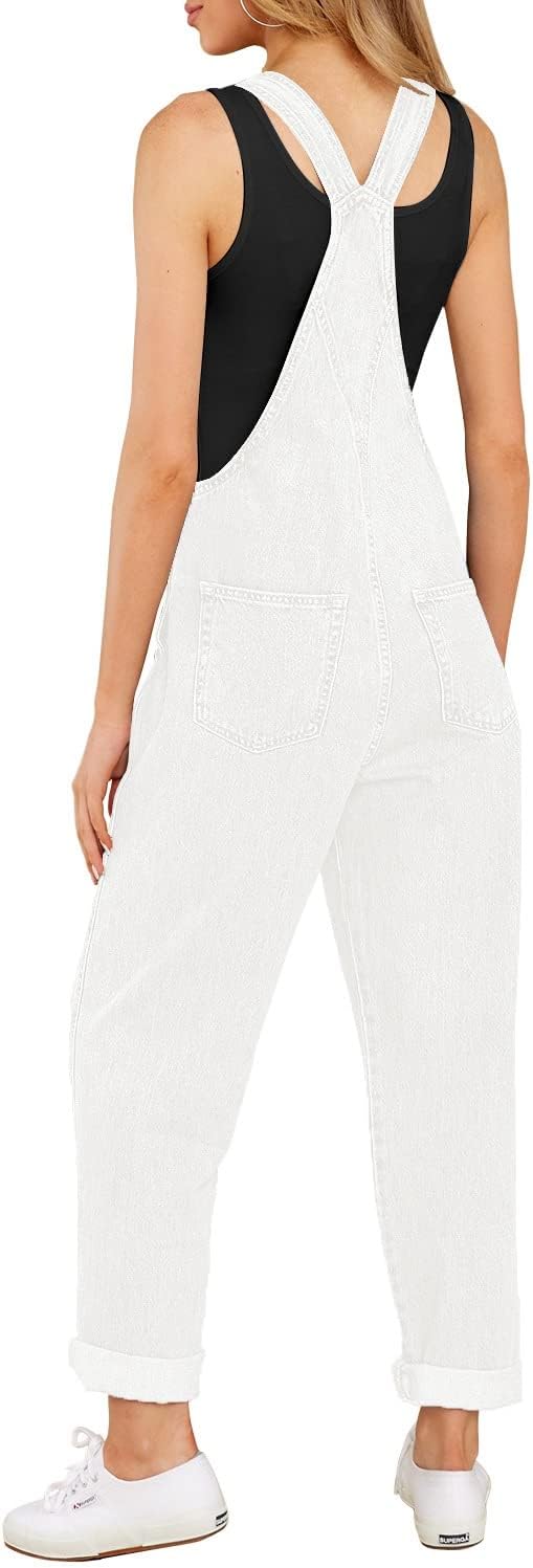 luvamia Women's Casual Stretch Adjustable Denim Bib Overalls Jeans Pants Jumpsuits