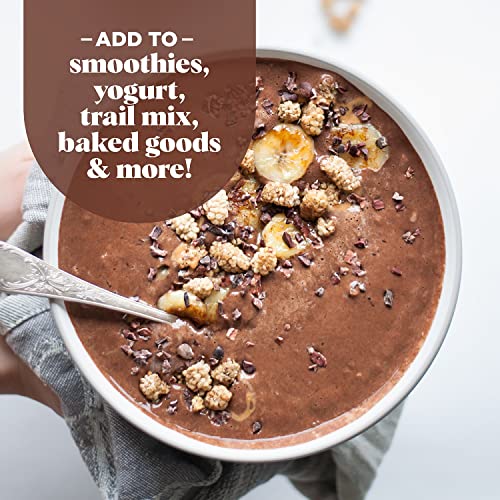 Navitas Organics Cacao Nibs – Unsweetened Dark Chocolate Crunch – Antioxidants, Minerals, Fiber – For Trail Mix, Baking & More – USDA Organic, Fairtrade, Non GMO, Gluten Free, Non-alkalized (8oz. Bag 76 Servings)