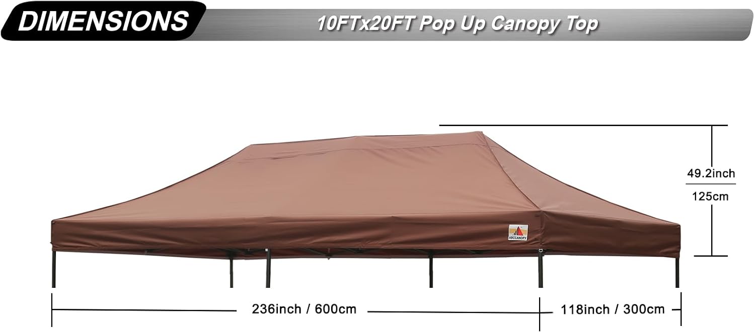 ABCCANOPY Replacement Canopy Top for Pop Up Canopy Tent 10x10 White