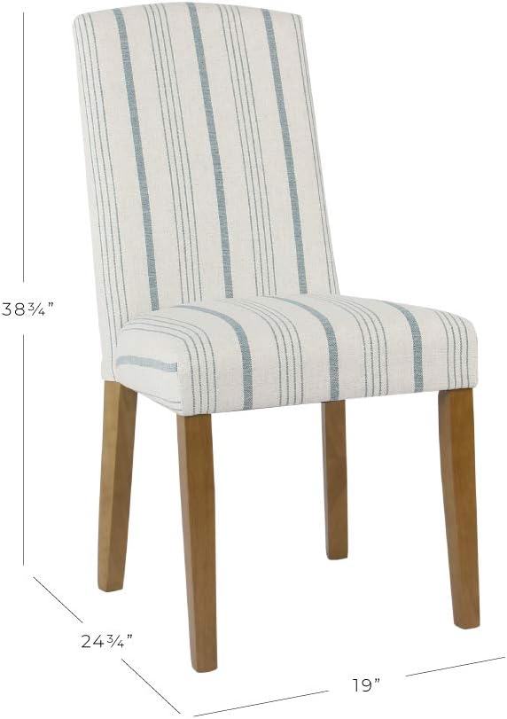 Homepop Home Decor | Classic Upholstered Parsons Dining Chairs | Set of 2 Accent Dining Chairs with Nailhead Trim, Natural Linen