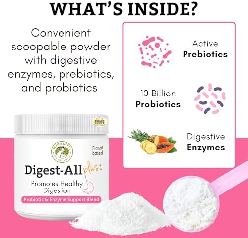Probiotics for Dogs and Cats for Gut & Digestive Health | 2 Oz | 57 Scoops | 10B CFUs for Digestion, Nutrient Absorption, and Gut Balance | Cat & Dog Probiotics with Prebiotics and Digestive Enzymes