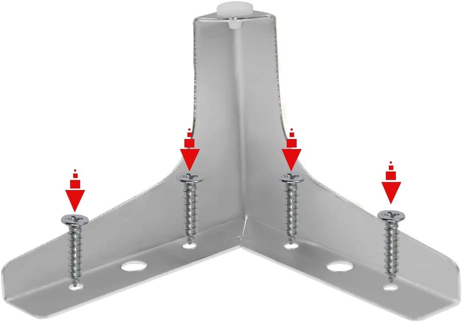 4 Pack 4 Inch Furniture Legs, Chrome Metal Polished Triangle Feet