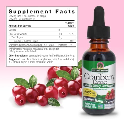 Nature's Answer Cranberry | Supports a Healthy Urinary Tract | Alcohol-Free, Gluten-Free, Kosher Certified